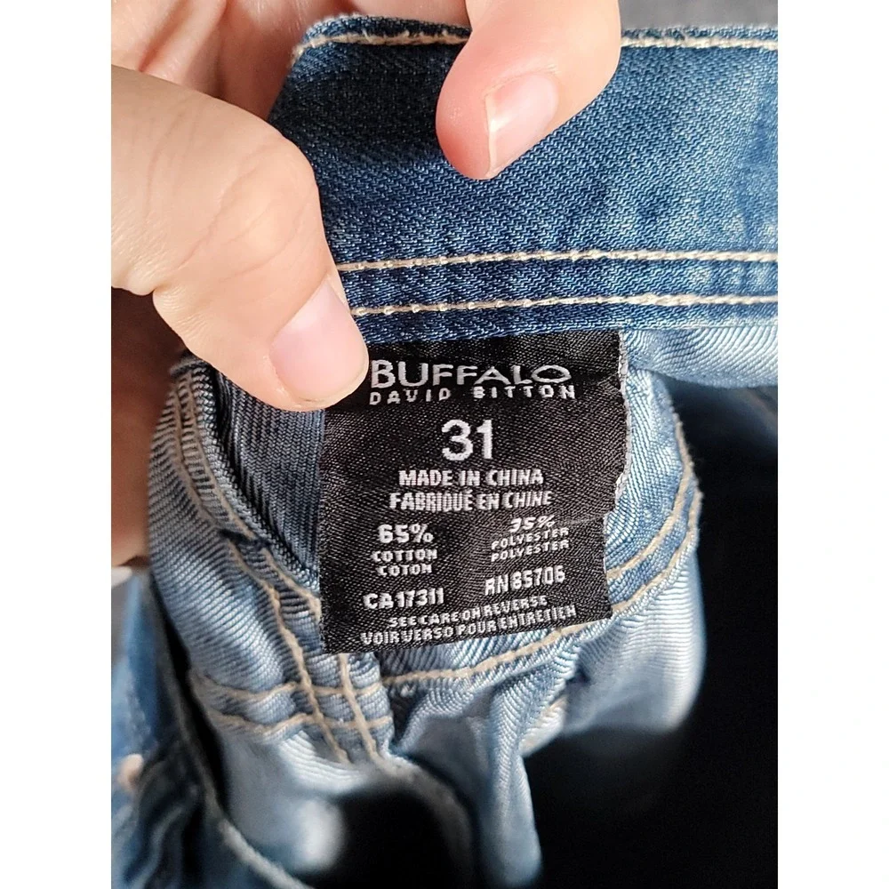 Buffalo David Bitton Jeans Mens 31x31 Blue Whiskered King Bootcut Denim Retro